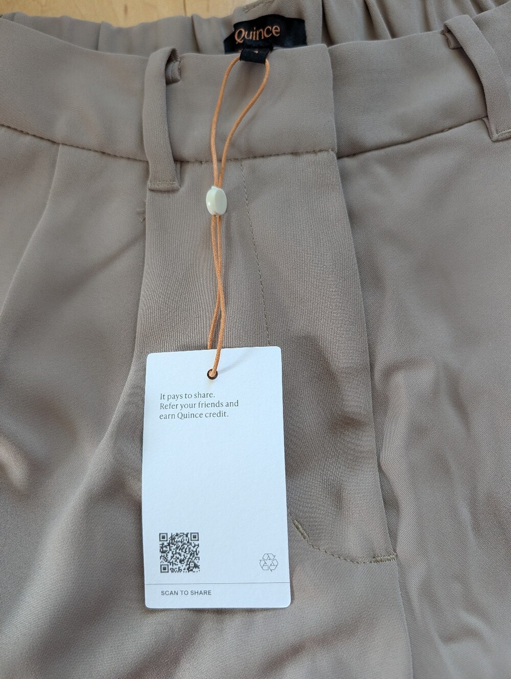 Quince Wide-Leg Pleated Trousers in Beige - Picture 5 of 9